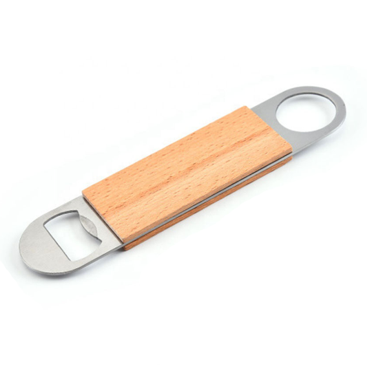 Flat Bottle Opener with Wooden Grip