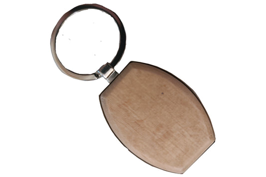 Wood Keychain with Mirrored Back