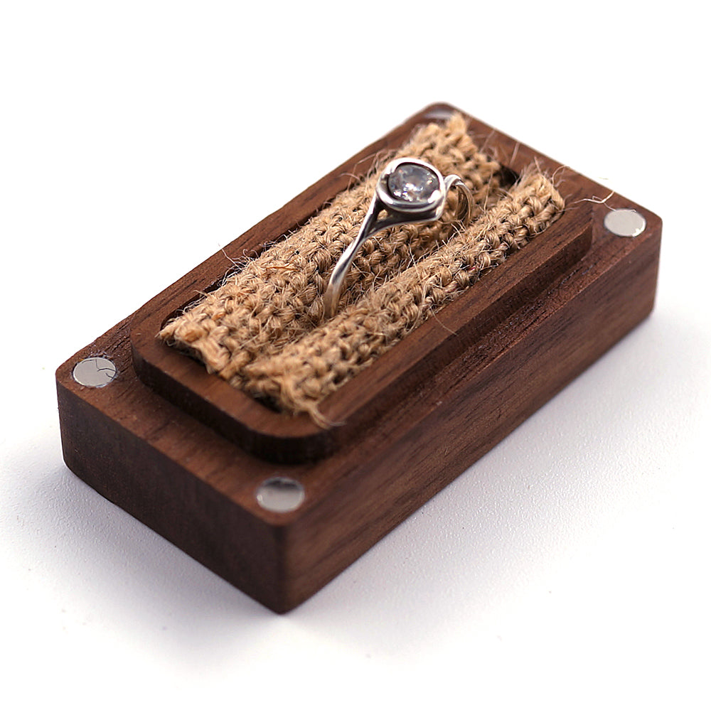 Wooden Rectangular Ring Box